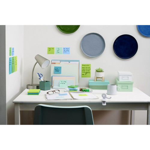 Post-it Super Sticky Recycled Notes - Oasis Color Collection - 1080 - 3" x 3" - Square - 90 - (MMM65412SST)