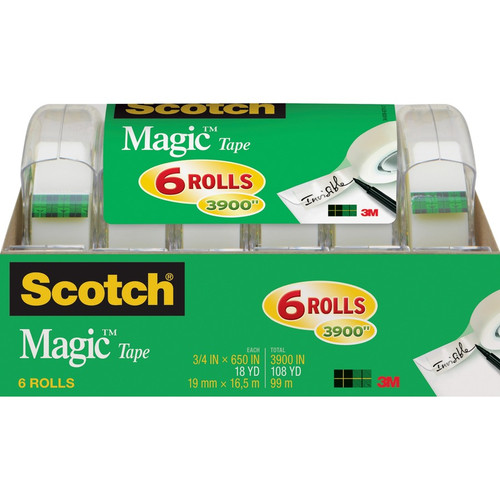 Scotch 3/4"W Magic Tape - 18.06 yd Length x 0.75" Width - 1" Core - Dispenser Included - Handheld - (MMM6122)
