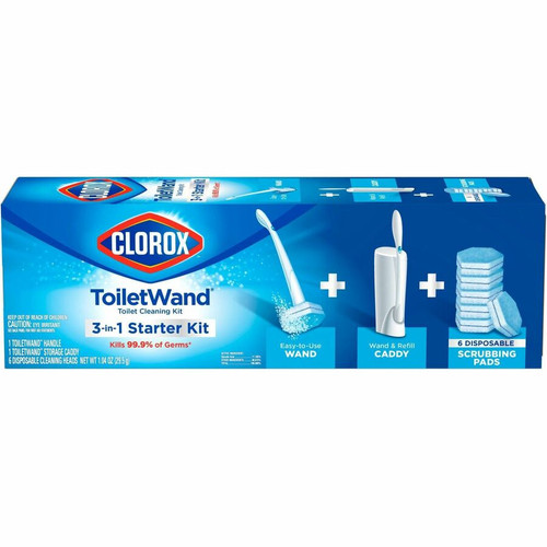Clorox ToiletWand Disposable Toilet Cleaning System - 1 Kit (Includes: ToiletWand, Storage Caddy, 6 (CLO03191)