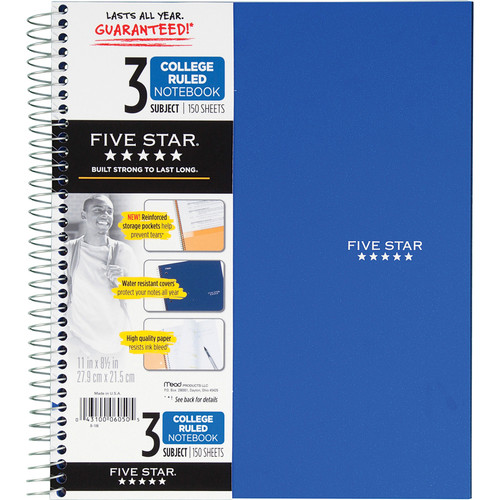 Mead Wirebound Notebooks - 150 Sheets - Wire Bound - 11" x 8 1/2" - White Paper - Assorted Cover - (MEA06210)