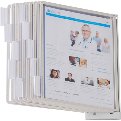 DURABLE SHERPA Wall Mounted Reference Display System - Wall Mountable - 10 Double Sided - (DBL554110)