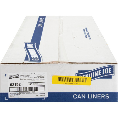 Genuine Joe Linear Low Density Can Liners - Extra Large Size - 60 gal Capacity - 38" Width x 58" - (GJO02152)