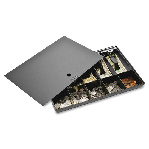 Sparco Locking Cover Money Tray - 1 x Cash Tray - 5 Bill/5 Coin Compartment(s) - Black (SPR15505)