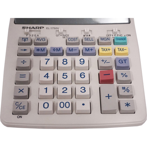 Sharp EL-1750V 12 Digit Printing Calculator - Dual Color Print - 2 lps - 2 Line(s) - 12 Digits - - (SHREL1750V)