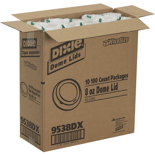 Dixie Small Hot Cup Lids by GP Pro - Dome - Plastic - 100 Lids/Pack - 1000 / Carton (DXE9538DXCT)