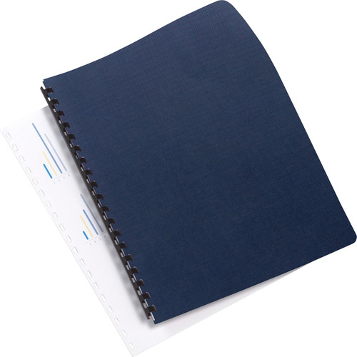 GBC Linen Weave Standard Presentation Cover - 8 3/4" x 11 1/4" Sheet - Navy Blue - Linen - 50 / (GBC2001513)