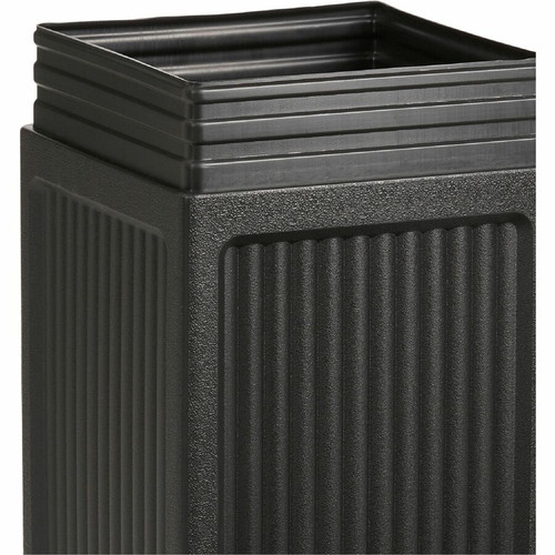 Safco Recessed Panels Waste Receptacle - 15 gal Capacity - 32.8" Height x 13.8" Width x 13.8" Depth (SAF9474BL)
