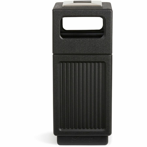 Safco Recessed Panels Waste Receptacle - 15 gal Capacity - 32.8" Height x 13.8" Width x 13.8" Depth (SAF9474BL)