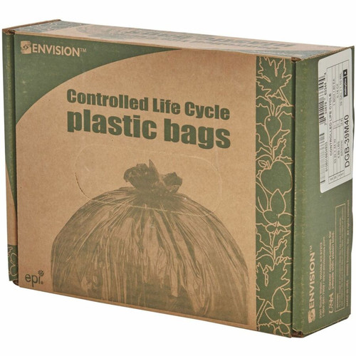 Stout Controlled Life-Cycle Plastic Trash Bags - 33 gal Capacity - 33" Width x 40" Length - 1.10 - (STOG3340E11)