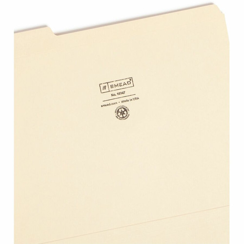 Smead 1/3 Tab Cut Letter Recycled Top Tab File Folder - 8 1/2" x 11" - Top Tab Location - Assorted (SMD10347)
