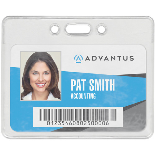 Advantus Proximity Card Horizontal Badge Holder - Horizontal - 50 / Pack - Clear (AVT75450)