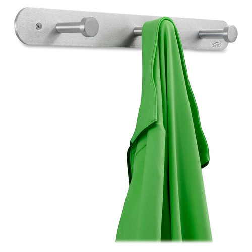 Safco Nail Head Coat Hook - 3 Hooks - 30 lb (13.61 kg) Capacity - 1" Size - for Garment - Aluminum (SAF4201)