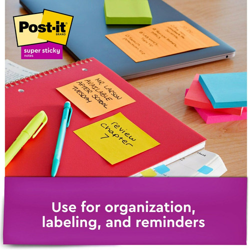 Post-it Super Sticky Note Pads - Energy Boost Color Collection - 135 - 3" x 3" - Square - 45 - (MMM3321SSAU)