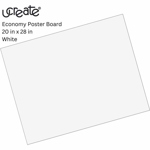 UCreate Coated Poster Board - Printing - 22"Width x 28"Length - 50 / Carton - White (PAC54605)