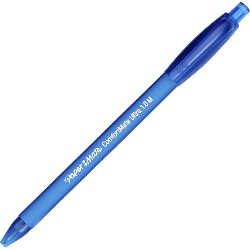 Paper Mate Comfort Mate Retractable Pens - Medium Pen Point - Retractable - Blue - Rubber Barrel - (PAP6310187)
