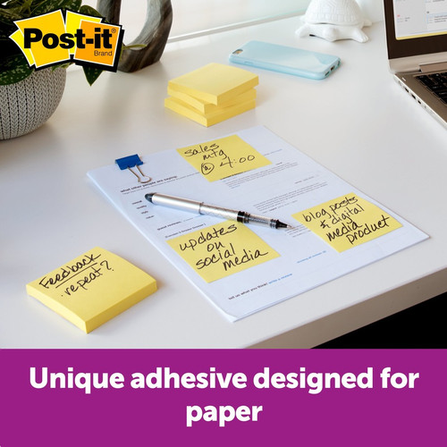 Post-it Greener Dispenser Notes - 1200 - 3" x 3" - Square - 100 Sheets per Pad - Unruled - - - (MMMR330RP12YW)