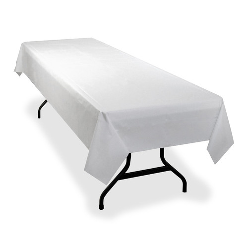 Genuine Joe Banquet-Size Plastic Tablecover - 300 ft Length x 40" Width - Plastic - White - 1 / (GJO10324)
