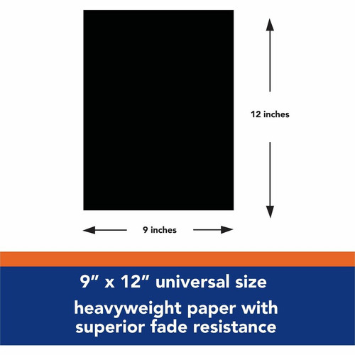 Tru-Ray Construction Paper - 12"Width x 9"Length - 50 / Pack - Black - Sulphite (PAC103029)