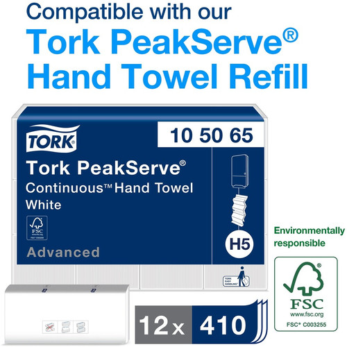 TORK Mini Continuous Hand Towel Dispenser Black - 1230 x Towel - 19.3" Height x 14.4" Width x 4" - (TRK552538)