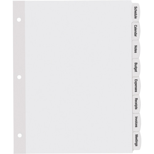 Avery Big Tab Printable White Label Dividers - 160 x Divider(s) - 8 - 8 Tab(s)/Set - 8.5" x - (AVE14435)