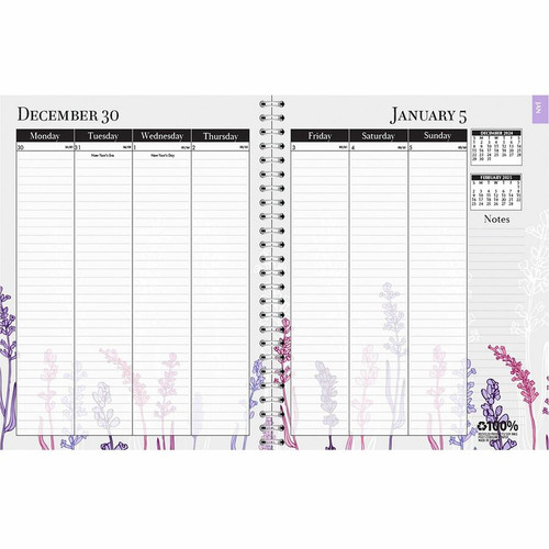 House of Doolittle Wild Flower Weekly/Monthly Planner - Julian Dates - Monthly, Weekly - 12 Month - (HOD28774)