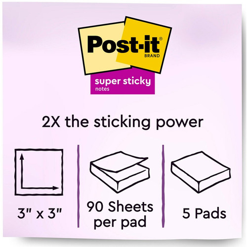 Post-it Super Sticky Multi-Pack Notes - Summer Joy Color Collection - 4" x 6" - Rectangle - 90 (MMM6603SSJOY)