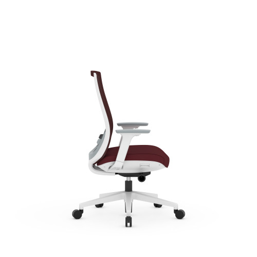 Tally Series High Back Executive Mesh Back White frame, Burgandy Fabric Seat - 20"W x 23"D x 43.25"H (MOS28312WHTST6827BBK22M3)