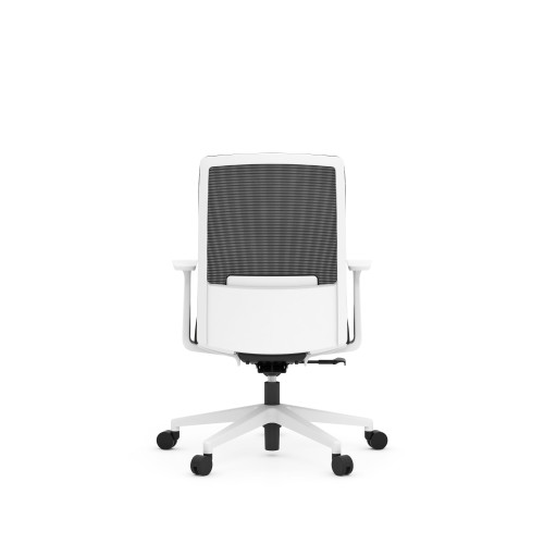 Willow Series High Back Executive Mesh Back White frame, Grey Fabric Seat (MOS28318WHTST6802BBK20M5)