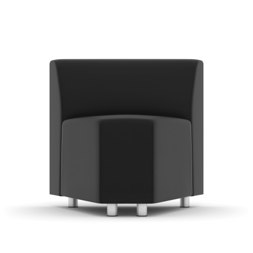 Fuse Armless 45 Deg Corner Chair  Black Vinyl - 31"W x 29.5"D x 31.5"H (MOS9785BLK)