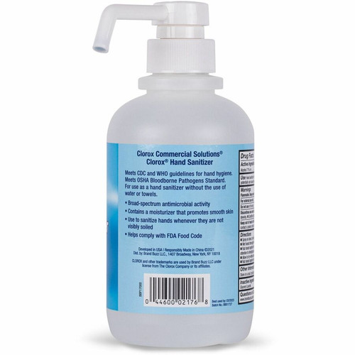 Clorox Commercial Solutions Hand Sanitizer - 16.9 fl oz (499.8 mL) - Pump Bottle Dispenser - Kill - (CLO02176BD)