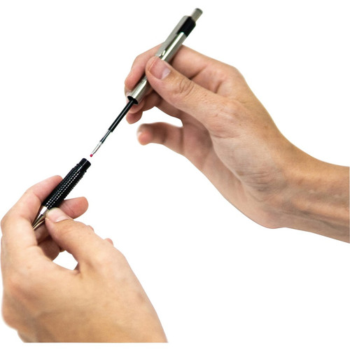 Zebra Pen F-301 Stainless Steel Ballpoint Pens - Fine Pen Point - Refillable - Retractable - Blue - (ZEB27122)