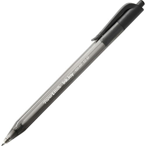 Paper Mate InkJoy 100 RT Pens - Medium Pen Point - 1 mm Pen Point Size - Retractable - Black - - 12 (PAP1951254)