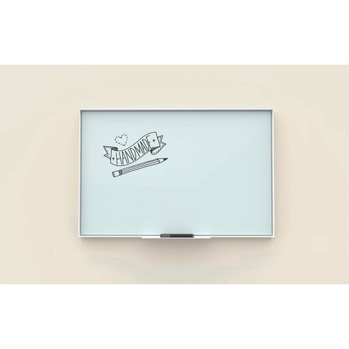U Brands Glass Dry Erase Board - 47" (3.9 ft) Width x 70" (5.8 ft) Height - Frosted White Tempered (UBR2827U0001)
