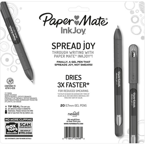 Paper Mate InkJoy Gel Pen - Medium Pen Point - 0.7 mm Pen Point Size - Assorted Gel-based Ink - - (PAP2023018)