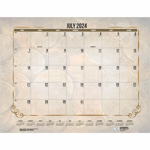 House of Doolittle Vintage Monthly Desk Pad Calendar - Julian Dates - Monthly - 12 Month - January (HOD157)