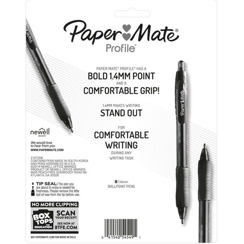 Paper Mate Profile Retractable Ballpoint Pen - 1 mm Pen Point Size - Retractable - Multi - Assorted (PAP1960662)