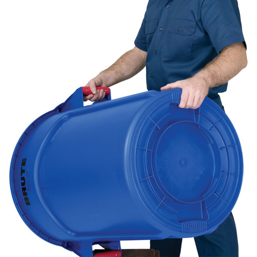 Rubbermaid Commercial Brute 44-Gallon Vented Utility Container - 44 gal Capacity - Round - Handle, (RCP264360GY)