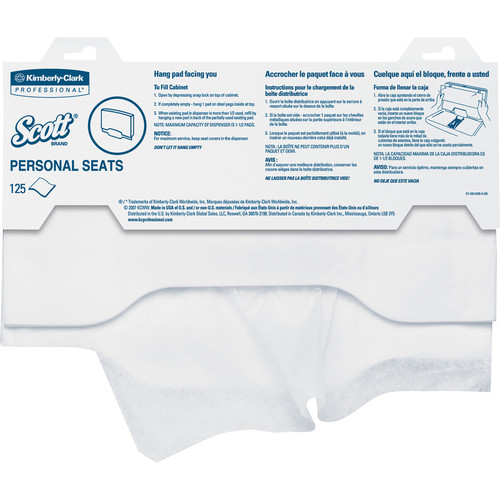 Scott Toilet Seat Covers - 15" Width x 17" Length - For Toilet - 3000 / Carton - White (KCC07410CT)