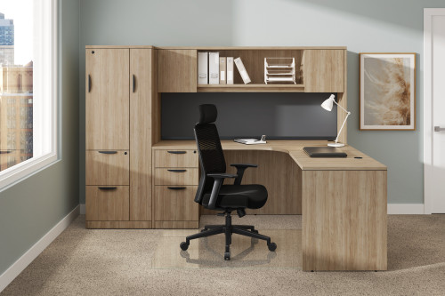 Classic “L” Workstation with Wall Unit (MOSWSXC1072)