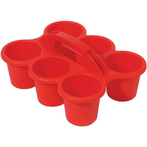 Deflecto Antimicrobial Kids 6 Cup Caddy - 6 Compartment(s) - 5.3" Height x 12.1" Width x 9.6" Depth (DEF39509RED)