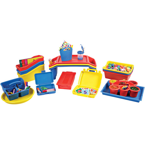 Deflecto Antimicrobial Kids Mini Tote - External Dimensions: 8" Width x 5.4" Depth x 2" Height - - (DEF39501RED)