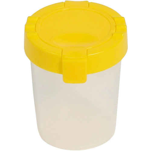 Deflecto Antimicrobial Kids No Spill Paint Cup Yellow - Paint, Brush - 3.93"Height x 3.46"Width x - (DEF39515YEL)
