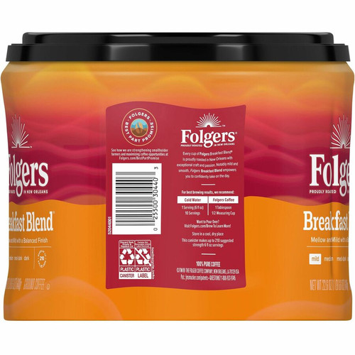Folgers Ground Breakfast Blend Coffee - Mild - 22.6 oz - 1 Each (FOL30440)