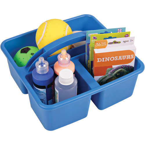 Deflecto Antimicrobial Kids Storage Caddy - 3 Compartment(s) - 5.3" Height x 9.4" Width x 9.3" - - (DEF39505BLU)