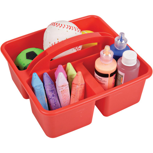 Deflecto Antimicrobial Kids Storage Caddy - 3 Compartment(s) - 5.3" Height x 9.4" Width x 9.3" - - (DEF39505RED)