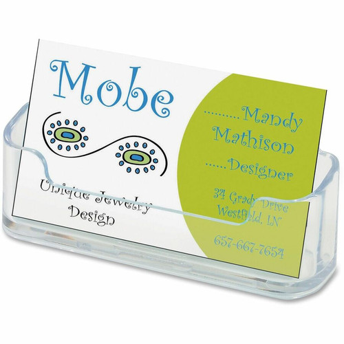Deflecto Business Card Holder - 1.8" x 3.9" x 1.4" x - Plastic - 1 Each - Clear (DEF70101)