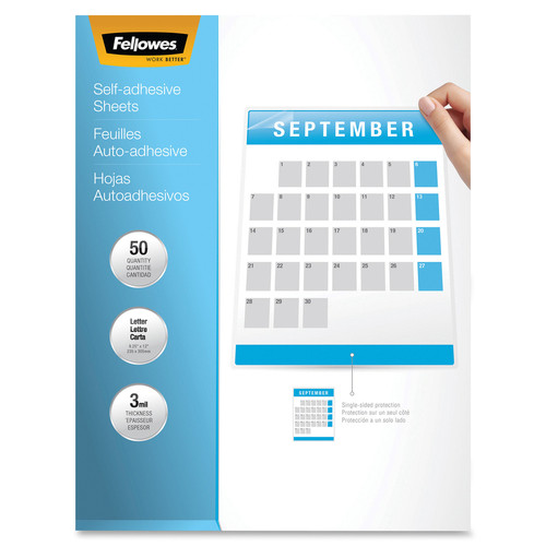 Fellowes Self Adhesive Laminating Sheets - Sheet Size Supported: Letter - Laminating Pouch/Sheet x (FEL5221502)