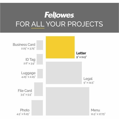 Fellowes Letter-Size Glossy Laminating Pouches - Sheet Size Supported: Letter - Laminating Size: 9" (FEL52041)