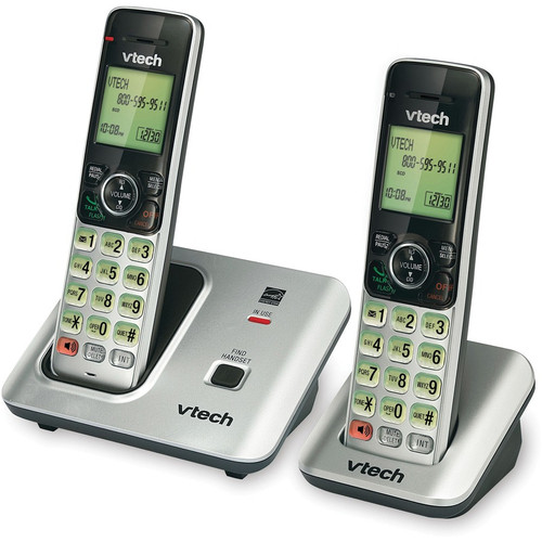 VTech CS6619-2 DECT 6.0 Cordless Phone - Black, Silver - Cordless - Corded - 1 x Phone Line - 2 x - (VTECS66192)