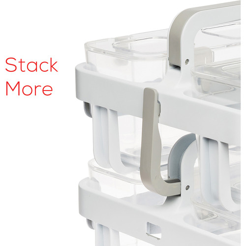 Deflecto Stackable Caddy Organizer - 6.5" Height x 14" Width x 10.5" Depth - White - Plastic - 1 (DEF29003)